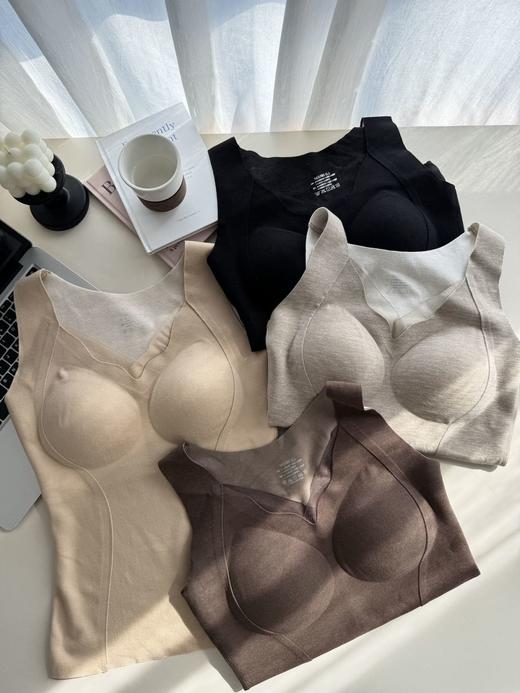 H歌尔家四色抑菌蚕丝网纱v领保暖背心 商品图2