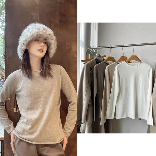 【体验款羊绒】噢蜜ooomeooo真基础的本命魔咒羊绒打底衫 商品图0