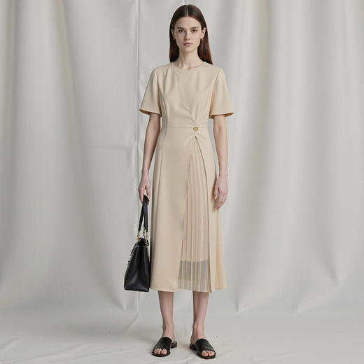 EITIE爱特爱夏季新品高腰修身优雅拼接连衣裙7807513 商品图1