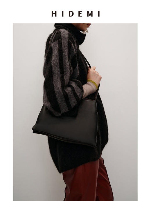 HIDEMI 经典小羊皮双层极简方形托特包单肩包 商品图2