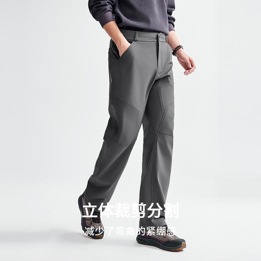 棉仓367818004-复合加绒弹力机能软壳裤男 秋冬防风蓄热抗静电直筒休闲裤 商品图1
