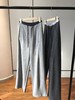 D110616复古撞色加厚醋酸绵羊毛裤女休闲长裤 商品缩略图0