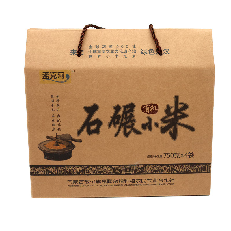 孟克河 有机纯石碾子小米3kg（750g*4）