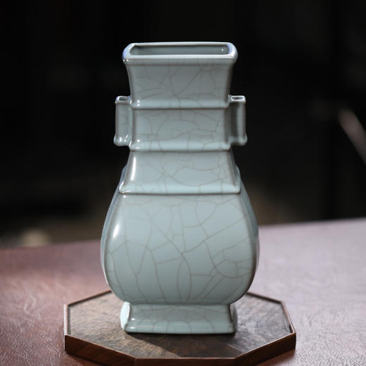 问鼎官窑宋青金标贯耳四方瓶（方耳）（缺货） 商品图2