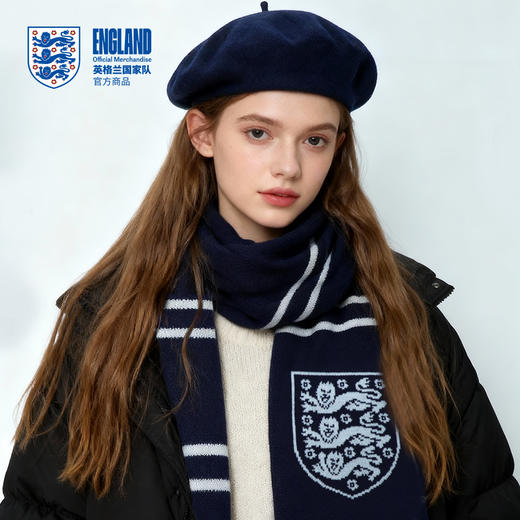 【官方正版】英格兰国家队 | 秋冬蓝色针织围巾保暖周边英伦 商品图0