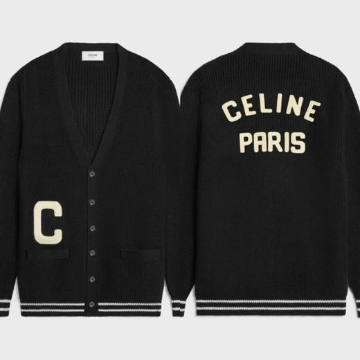 CE-S（男款）贴布绣学院风羊毛开衫 商品图0