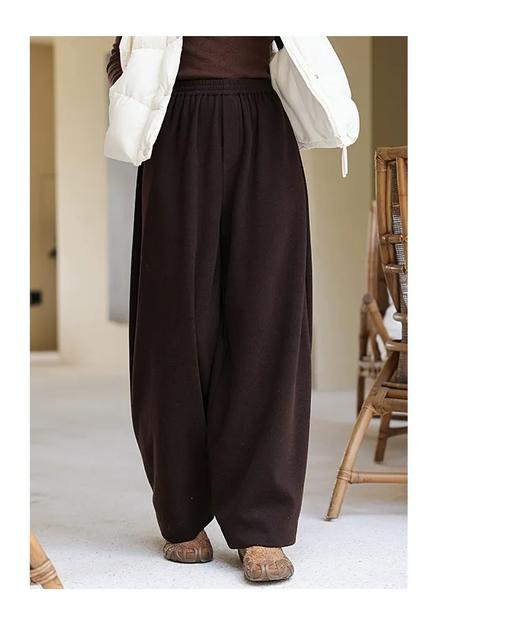 D110613“暖炉”科技与自然共生的「生态暖裤」蚕丝羊毛羽绒混纺弯刀裤 商品图5