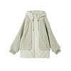 谜底连帽毛毛外套2025年冬季新品羊毛拼接廓形羽绒服女254MY1473 商品缩略图4