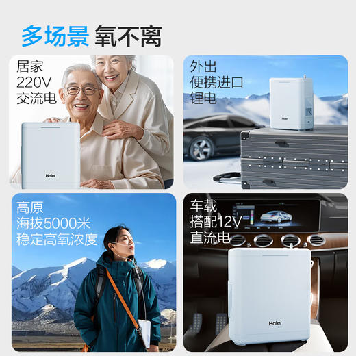 海尔（Haier）医用便携式制氧机6L升户外吸氧机高原车载老人随身氧气机两块电池660C 商品图2