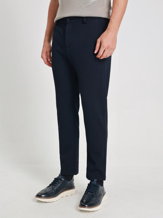 callisto藏青直筒羊毛莫代尔休闲裤 商品图3