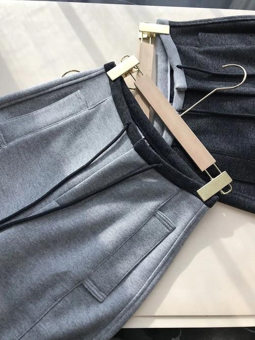 D110616复古撞色加厚醋酸绵羊毛裤女休闲长裤 商品图4