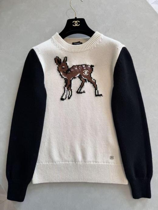 XY37-香奈儿*25n撞色小鹿羊绒针织毛衣（PG*MM） 商品图5