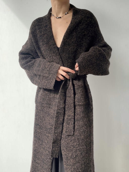 DONSEE10｜DS10AW2503-D 深棕灰 肌理针织长外套 商品图4