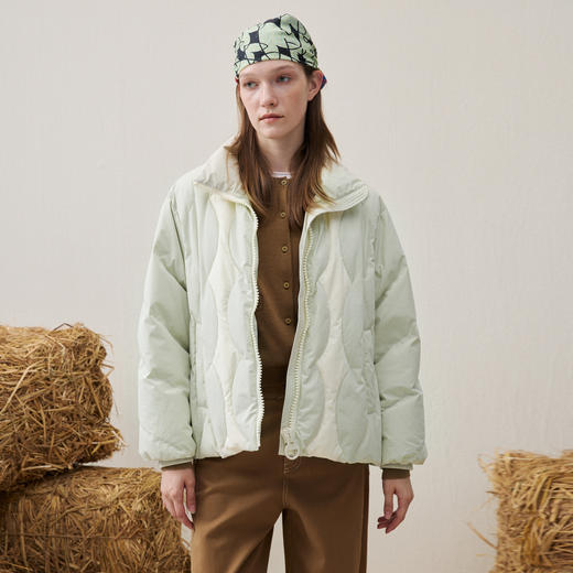 谜底立领羽绒服短款2025年冬季新品90白鸭绒保暖时髦女254MY1713 商品图0