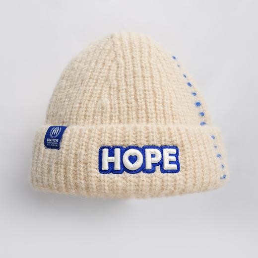 一份心意：“希望HOPE”米白毛线帽 商品图1