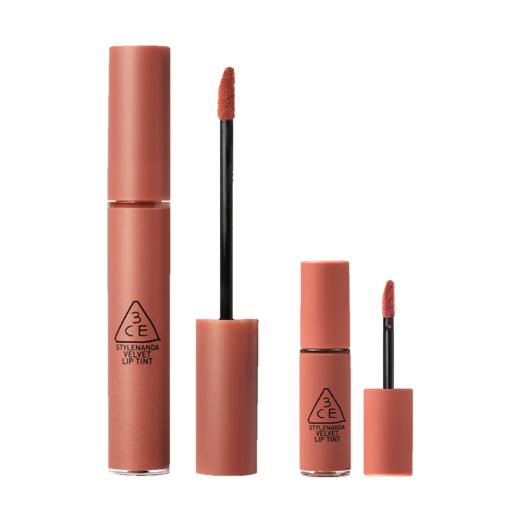 6942125289127  三熹玉3CE  【丝绒2支装】爆款唇釉红梨砖红豆沙奶茶橘持久唇彩口红女生礼物【#奶茶色 4g+1.5g】 商品图0