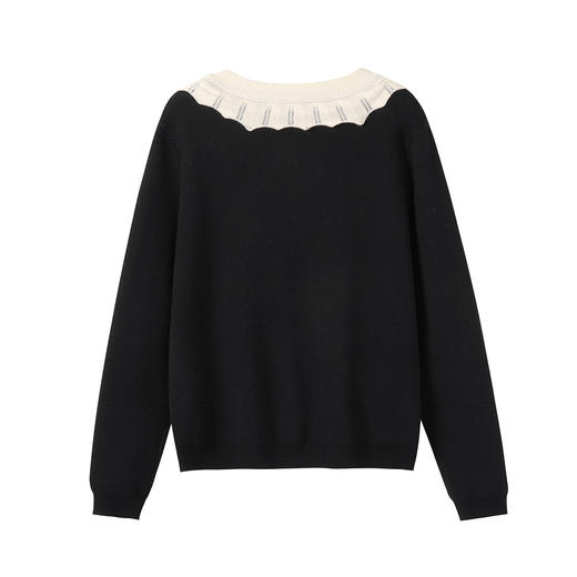 奢姿大码女装2025冬季胖妹妹时尚爱心撞色针织衫气质甜美显瘦上衣9854694220 商品图1