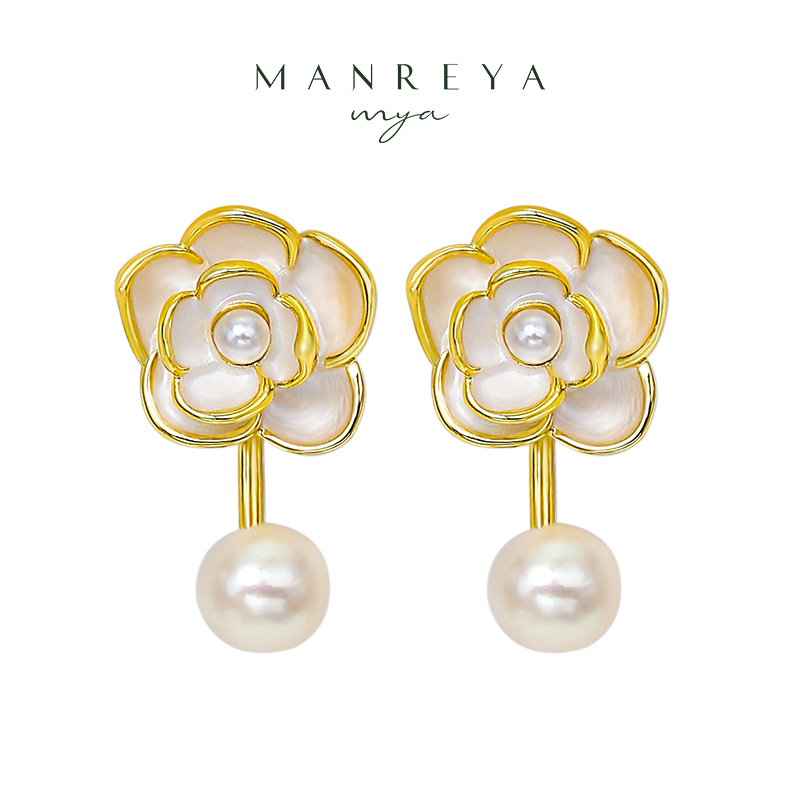 天然珍珠耳钉 送首饰盒+证书+礼袋  A-5546  Manreya玛芮雅