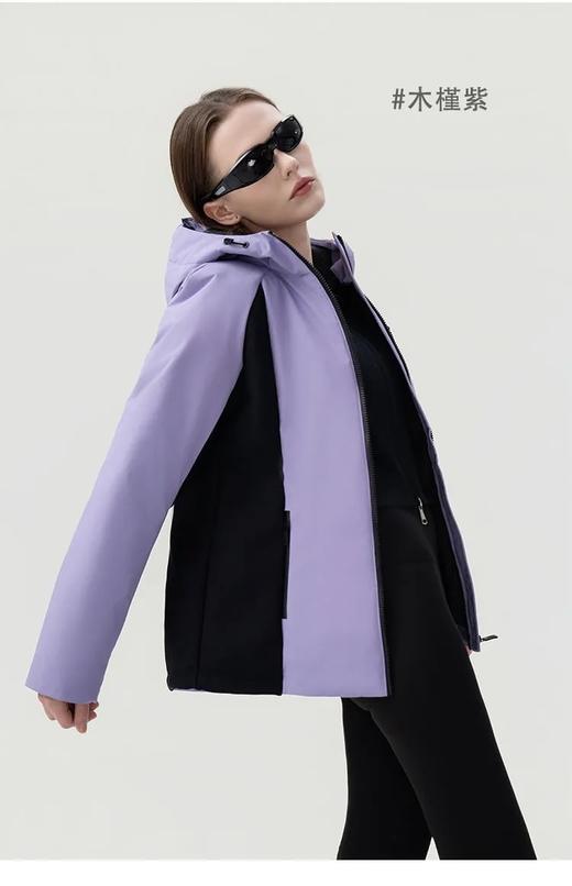 D110615新款女士鹅绒修身冲锋衣工装连帽羽绒服 商品图2