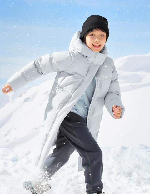 老米优品🎈【品牌授权】亲子款！❄下雪天的幸福感《长款厚款连帽羽绒服》森林棠 ,硬核御寒！ 90白鸭绒防寒保暖羽绒服 商品图6