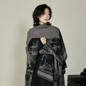 笙观相沐·水墨江南披肩毯｜ 国风美学设计，显档次，更高级！