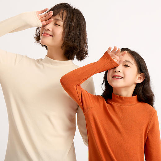 7-15天发货龙之涵 亲子款7A抗菌抓绒热皮肌底衣 中大童秋冬新款打底 可外穿可内搭 婴幼儿A类标准 商品图6