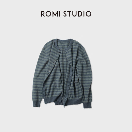 ROMI STUDIO100%高支精纺羊毛亲肤不扎廓形开襟毛衫 RWCAW66286 商品图0