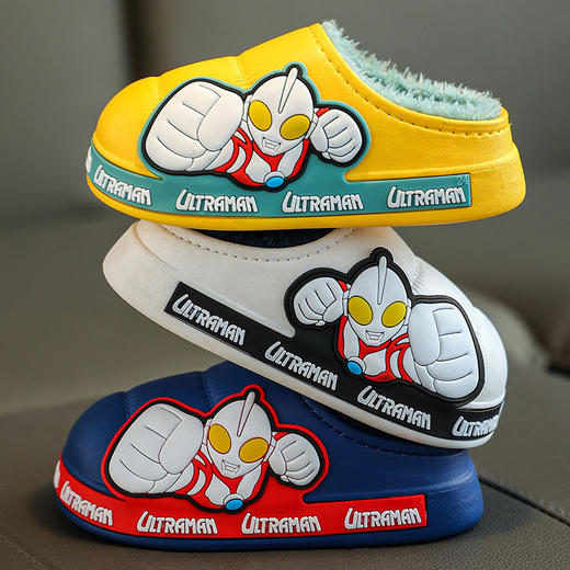 奥特曼冬季儿童棉拖鞋男女童大中小童包跟保暖防水加绒宝宝棉鞋 商品图0