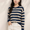 茧墨 慵懒风减龄条纹长袖针织衫 商品缩略图6