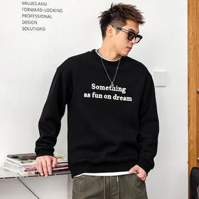 徐太浪【街头风 字母刺绣】帅气圆领卫衣男秋冬休闲内搭打底上衣