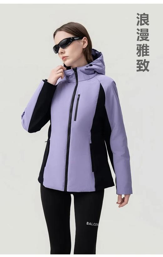 D110615新款女士鹅绒修身冲锋衣工装连帽羽绒服 商品图1