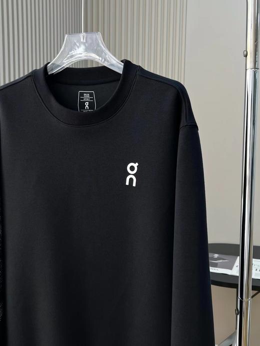 D110624秋冬新款胸前LOGO印花圆领加绒卫衣男款日常通勤百搭上衣 商品图2