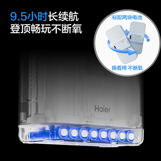 海尔（Haier）医用便携式制氧机5L升高原车载吸氧机随身户外旅游两块电池550C 商品图5