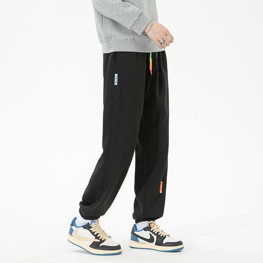 【加绒保暖】罗蒙秋冬款男士休闲裤束脚版型腰部个性彩色系绳时尚潮男潮搭运动长裤 商品图7