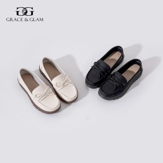 Grace&Glam 减龄真皮舒适蝴蝶结豆豆鞋 商品图2