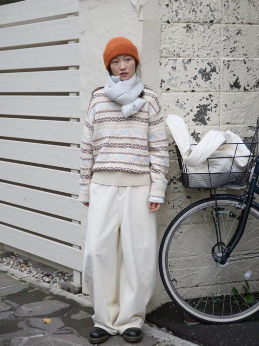 步履不停/5D13306C/圆领亲肤保暖费尔岛提花毛衣 商品图4