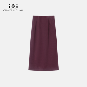 Grace&Glam 毛呢醋酸纸片人直筒半身裙
