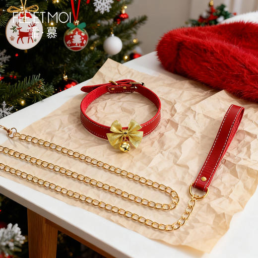 霏慕 圣诞颈环可拆卸牵引一体链7617 商品图5