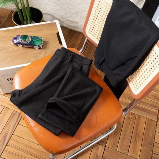 D110603品质巨献！360度无死角包边！秋冬男士羊毛呢轻商务修身小直筒休闲长裤 商品图11