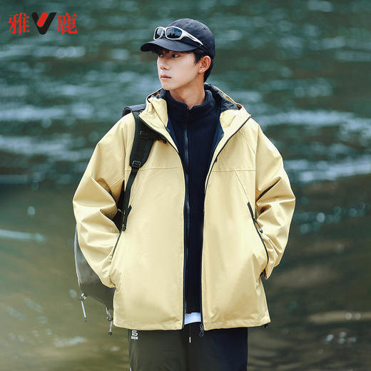 【雅鹿 三合一保暖外套2077/2368】户外情侣外套 防泼面料耐磨舒适透气 商品图4