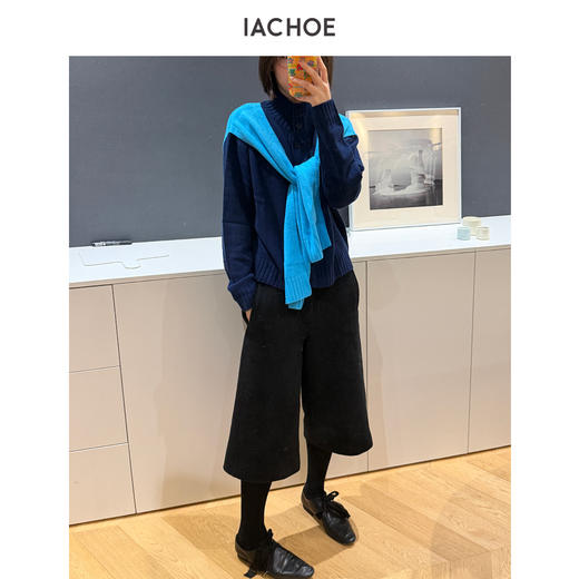 棉仓3671506002-【好朋友】自带披肩全羊毛毛衣 商品图0