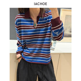 棉仓3621505018-彩条羊毛毛衣