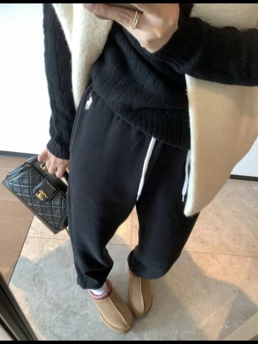 超厚复合绒！拉夫劳伦！长裤零下20度无压力！超厚加绒！ 男女同款~RL 拉夫 秋冬简约基础刺绣 加绒卫裤裤子 商品图1