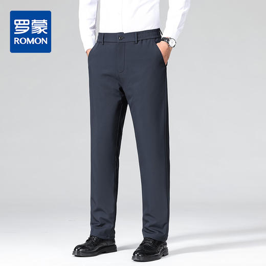 【鹅绒裤】罗蒙男士冬季鹅绒裤休闲商务版型保暖舒适御寒直筒通勤男长裤子 商品图0