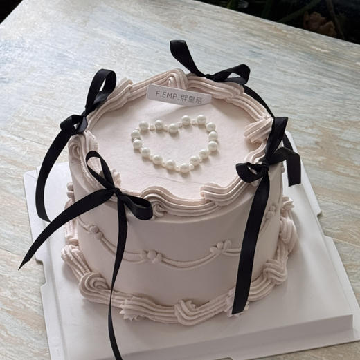 ins简约粉色丝带蛋糕 商品图0