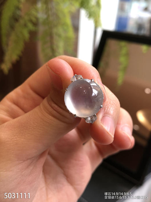 玻璃种蛋面戒指【5031111】具体价格微信咨询 商品图2