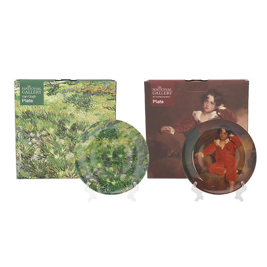 英国国家美术馆 梵高长草与蝴蝶 托马斯·劳伦斯爵士红衣男孩 瓷盘摆件 商品图4