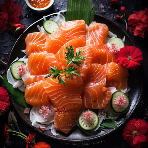 【润荇渔市200-100】进口新西兰帝王鲑冰鲜刺身切片 100g（气调盒） 深海高蛋白鱼油能量补充 商品图3