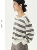 雪松露重磅宽松条纹羊绒衫 商品缩略图3