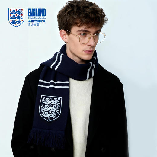 【官方正版】英格兰国家队 | 秋冬蓝色针织围巾保暖周边英伦 商品图2